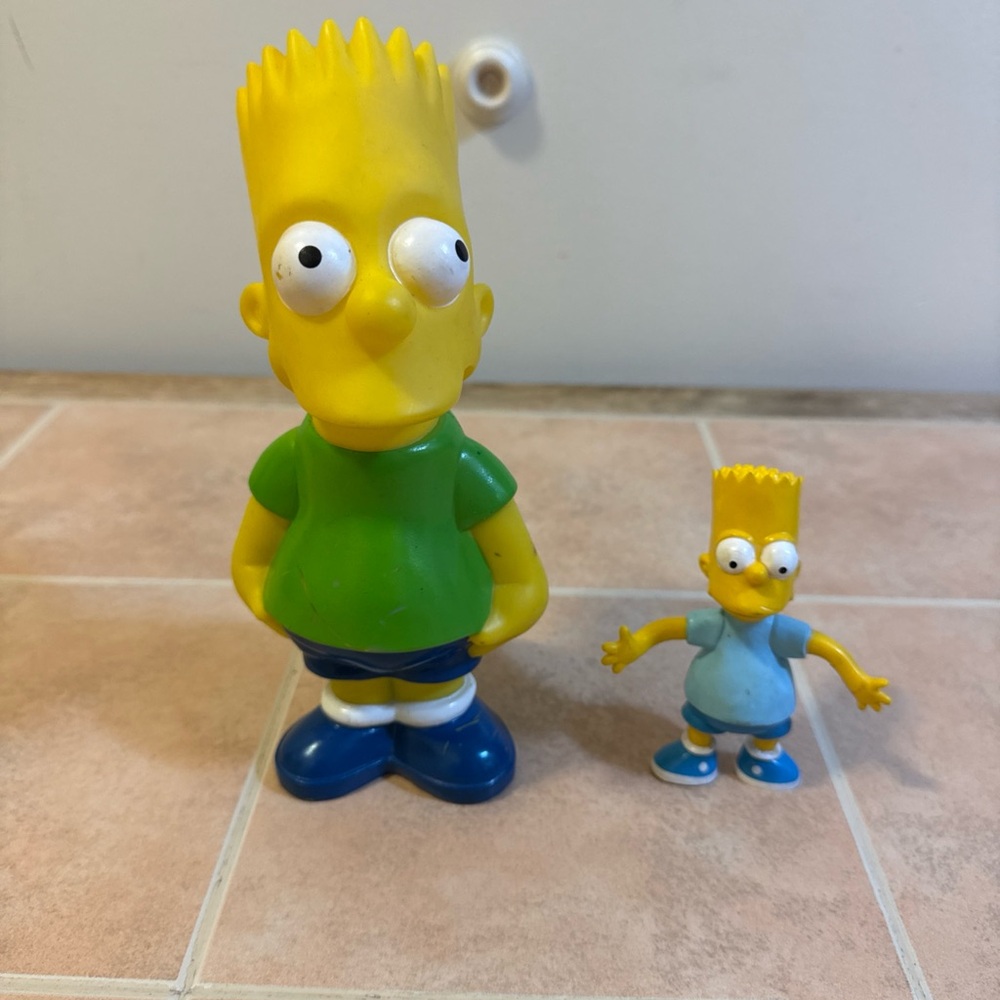 Vintage 1990 The Simpsons Boy Bart Piggy Bank Coin Bank 9 Inches With Stopper